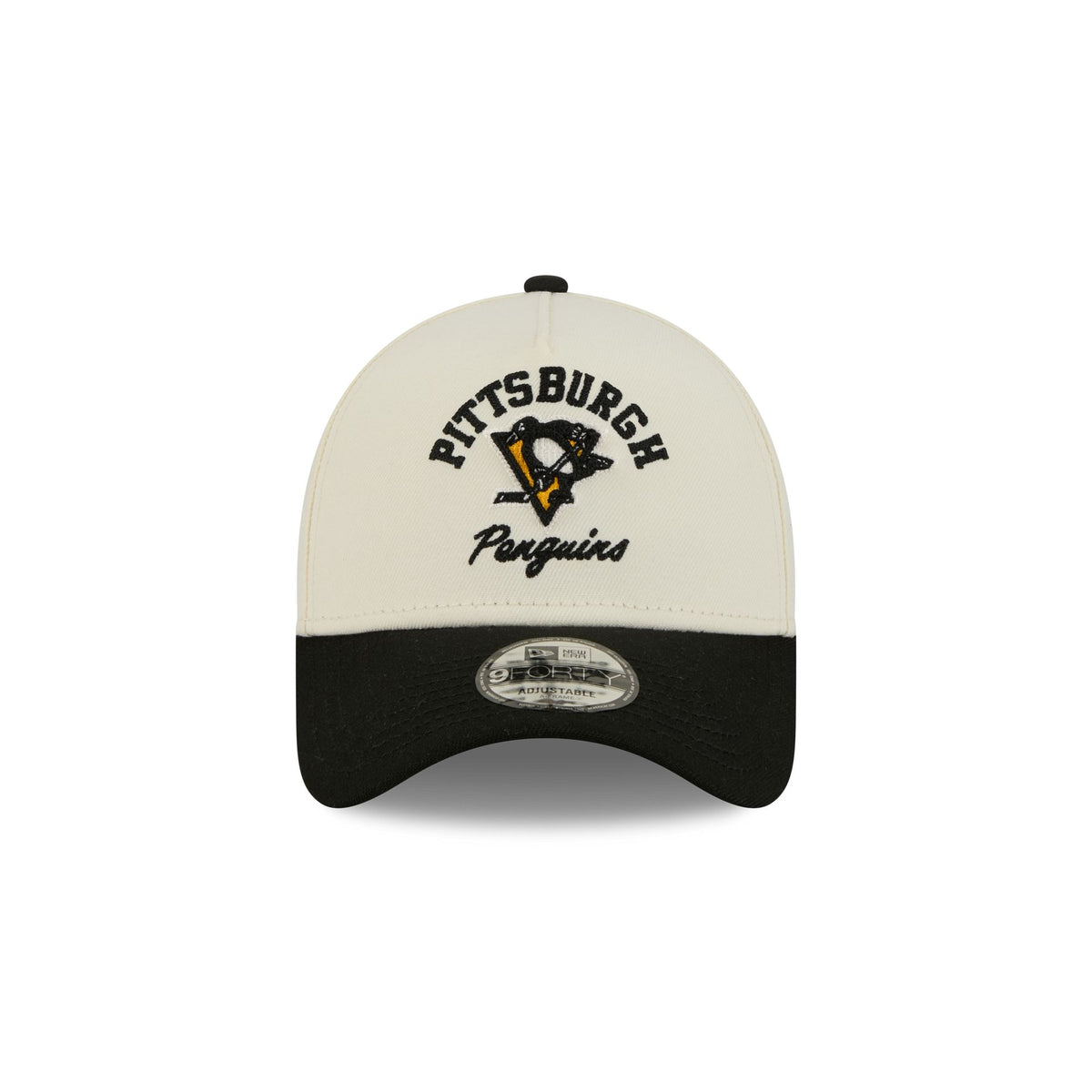 Pittsburgh Penguins Chrome White Arched 9FORTY A-Frame Snapback Hat