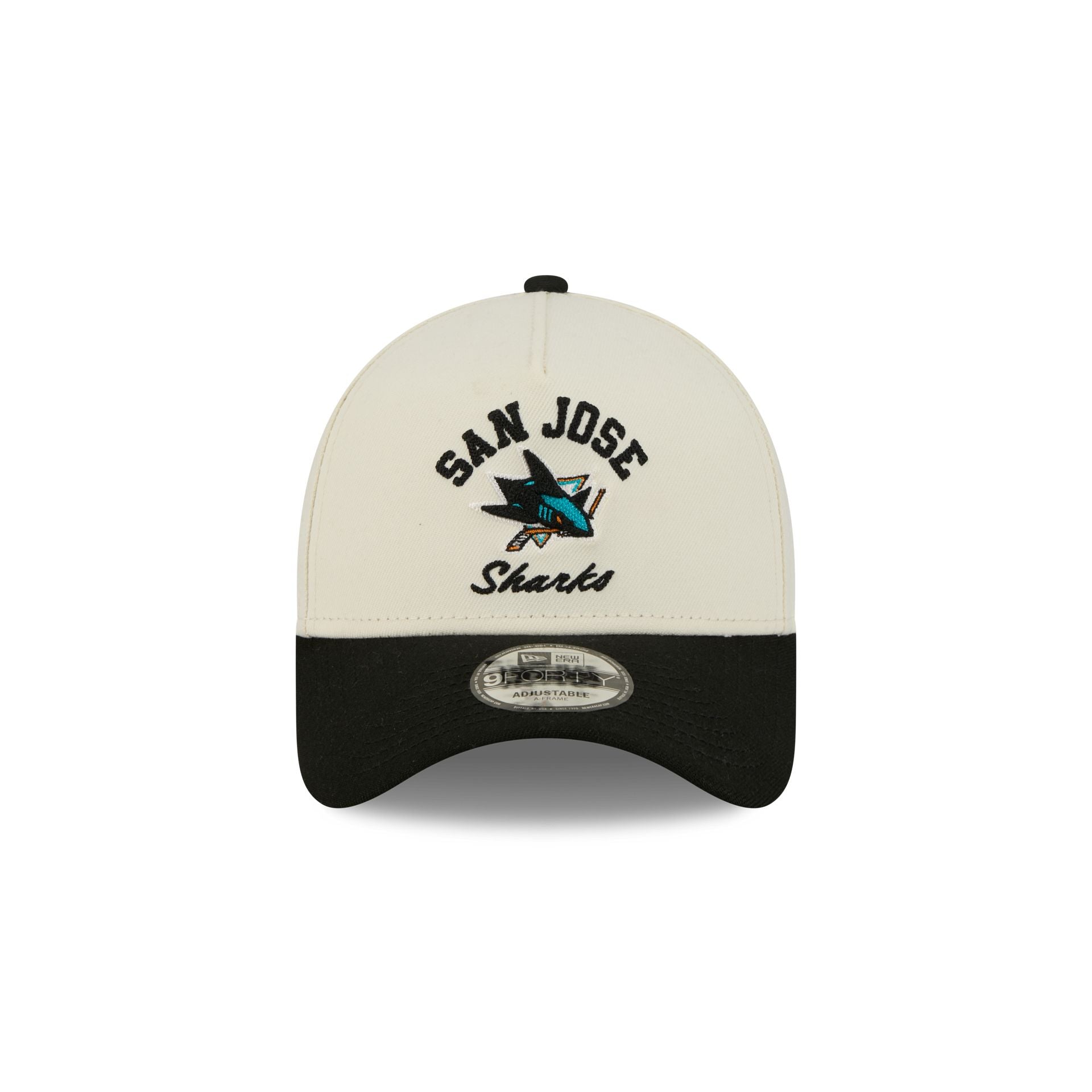 San Jose Sharks Chrome White Arched 9FORTY A-Frame Snapback Hat
