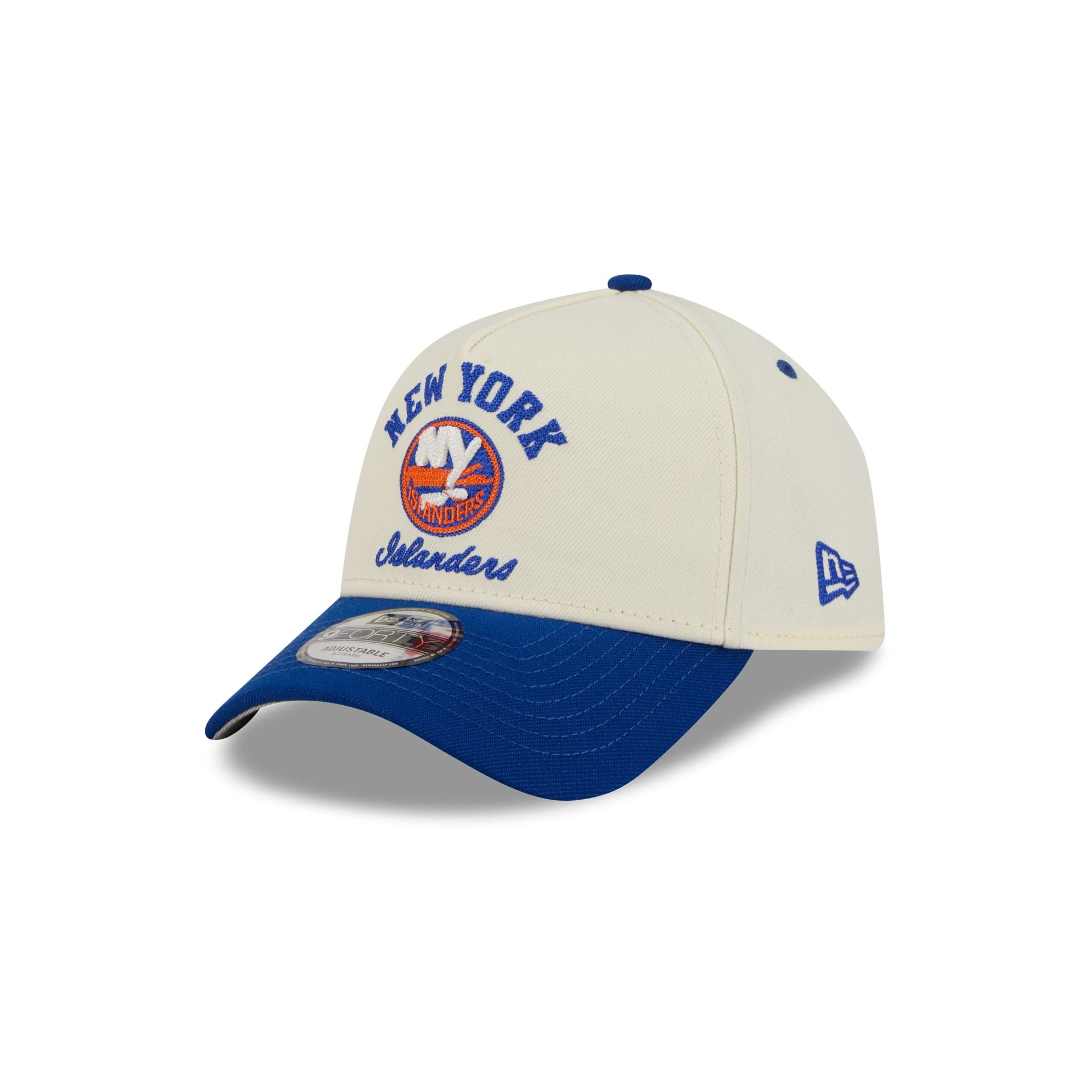 New York Islanders Chrome White Arched 9FORTY A-Frame Snapback Hat