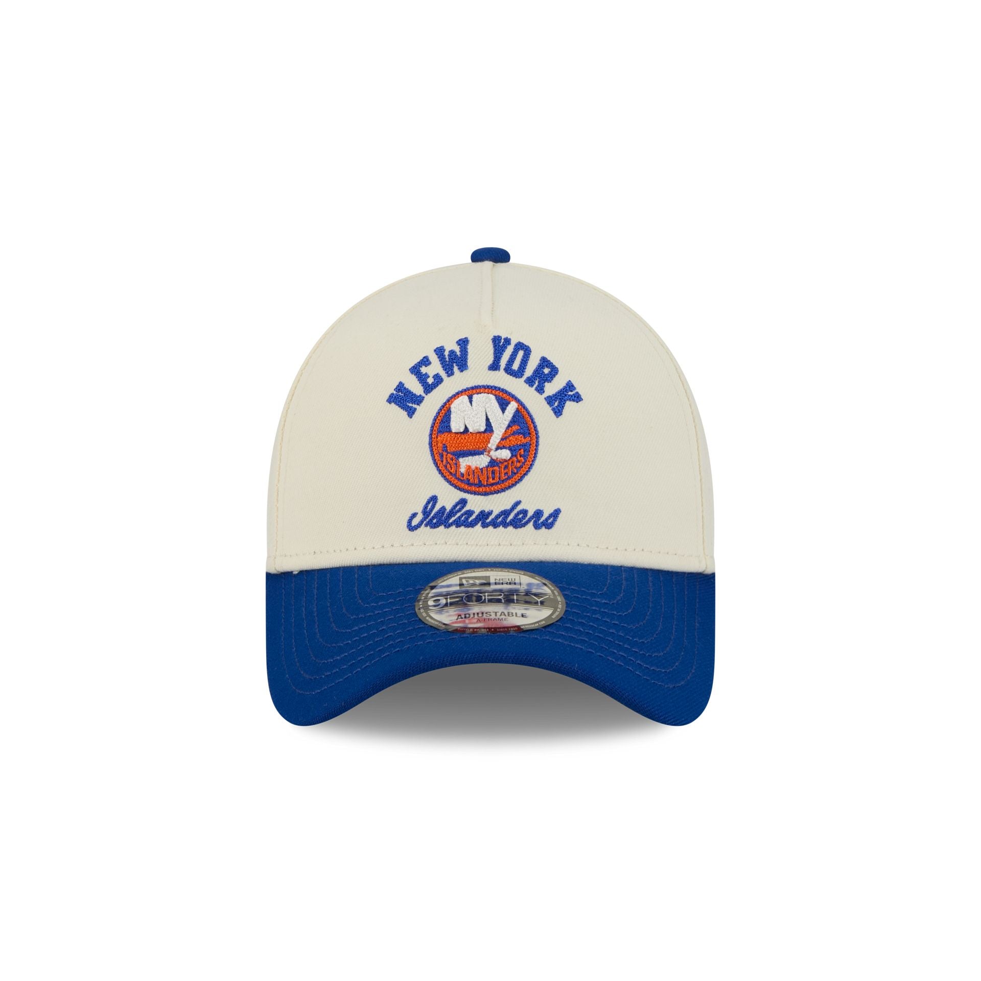 New York Islanders Chrome White Arched 9FORTY A-Frame Snapback Hat