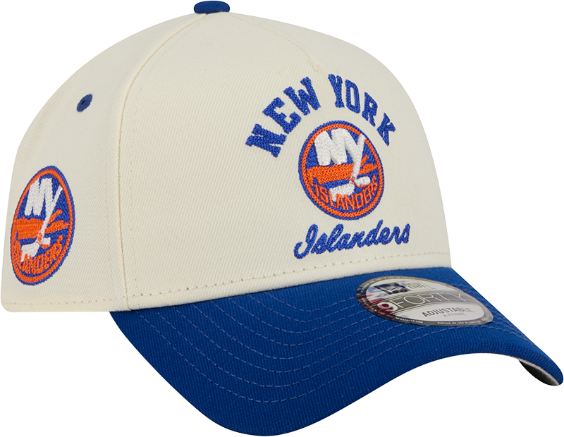 New York Islanders Chrome White Arched 9FORTY A-Frame Snapback Hat