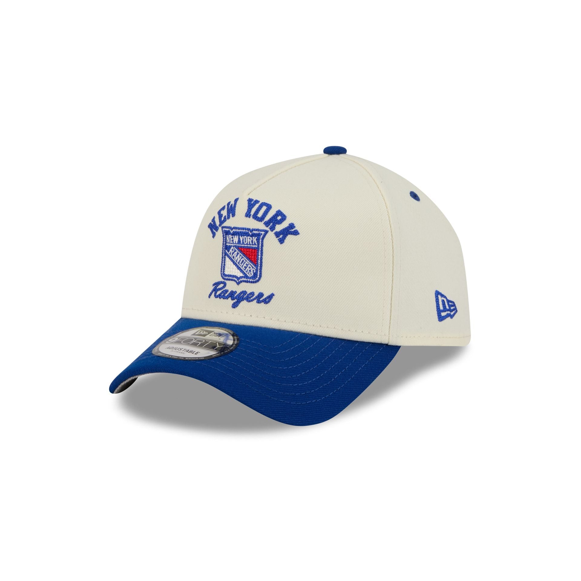 New York Rangers Chrome White Arched 9FORTY A-Frame Snapback Hat