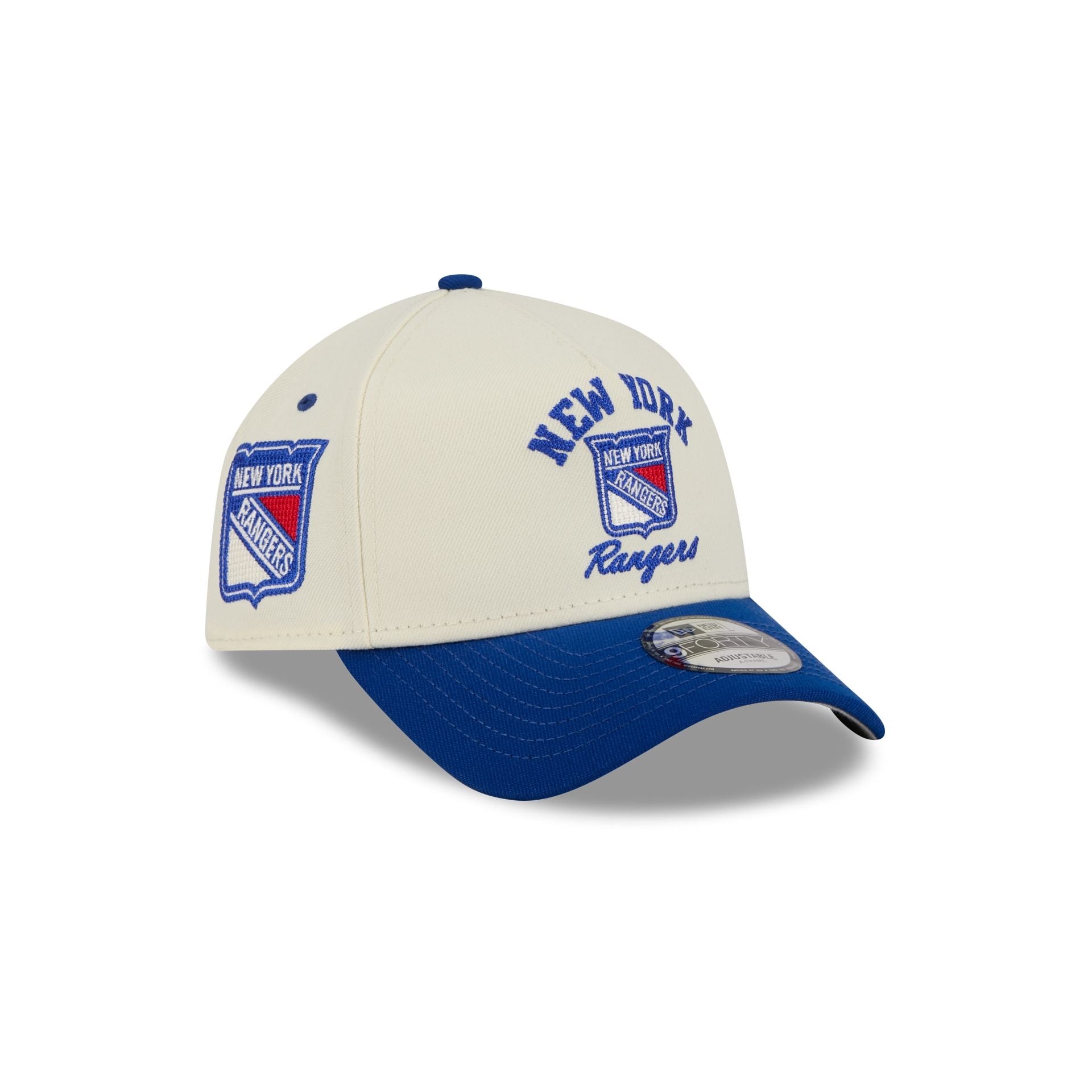 New York Rangers Chrome White Arched 9FORTY A-Frame Snapback Hat