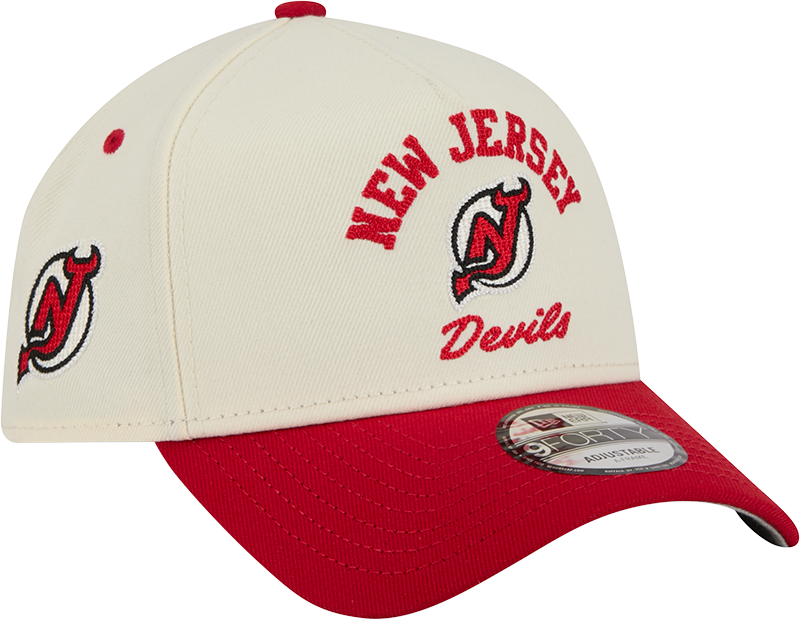 New Jersey Devils Chrome White Arched 9FORTY A-Frame Snapback Hat