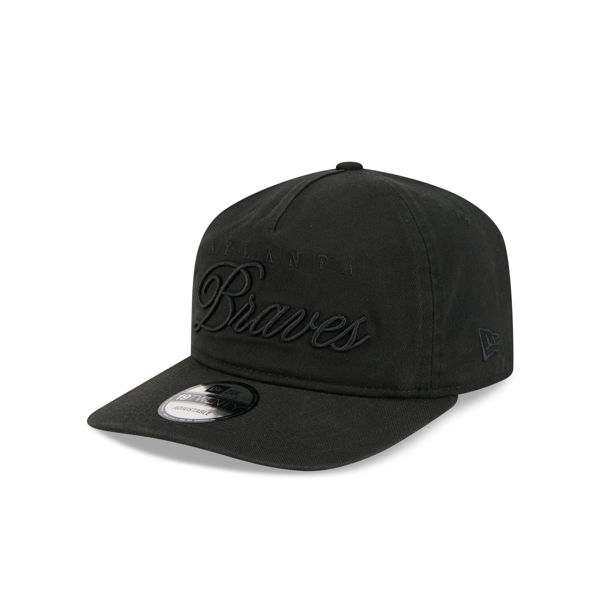 Atlanta Braves All Black Scripted 19TWENTY Adjustable Hat