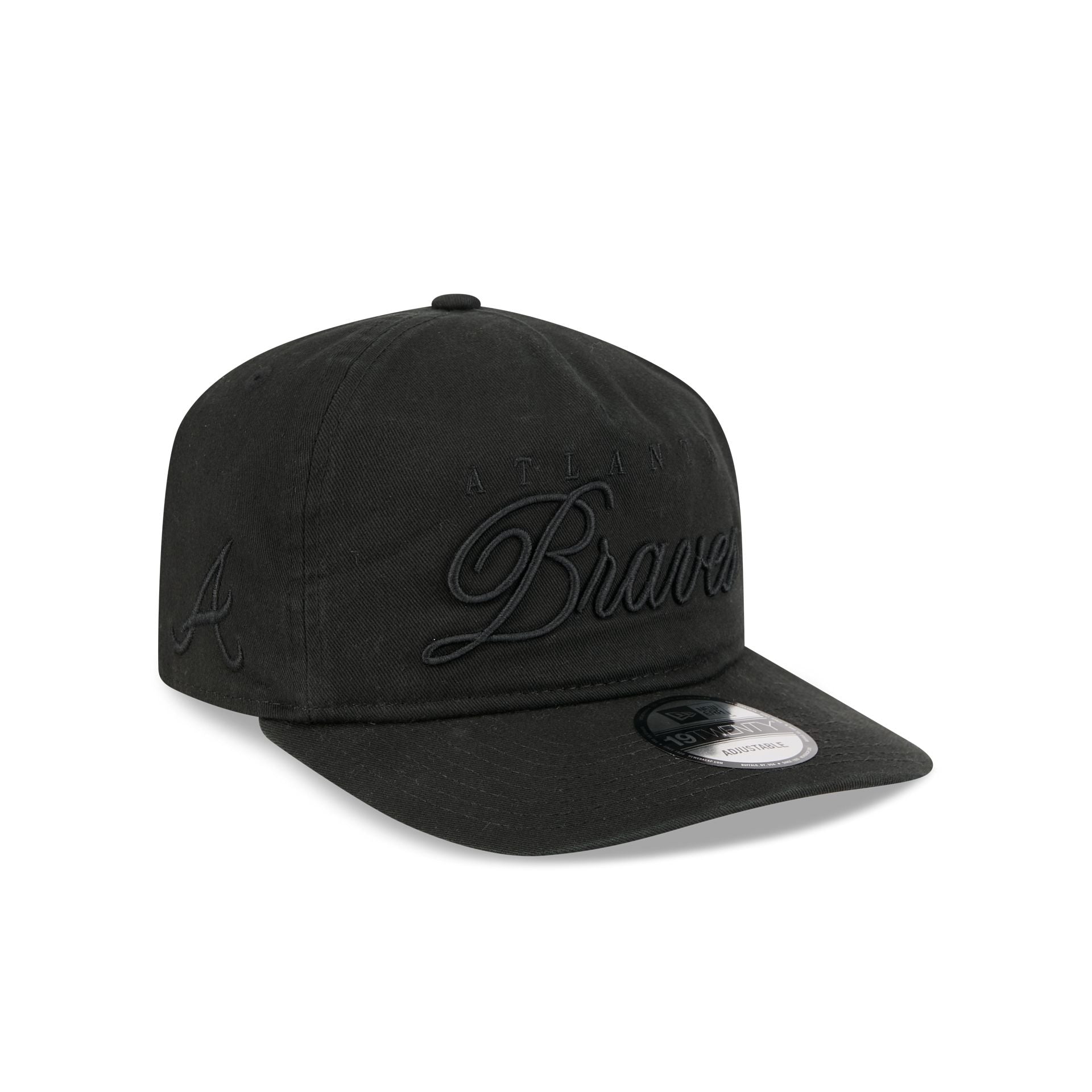 Atlanta Braves All Black Scripted 19TWENTY Adjustable Hat