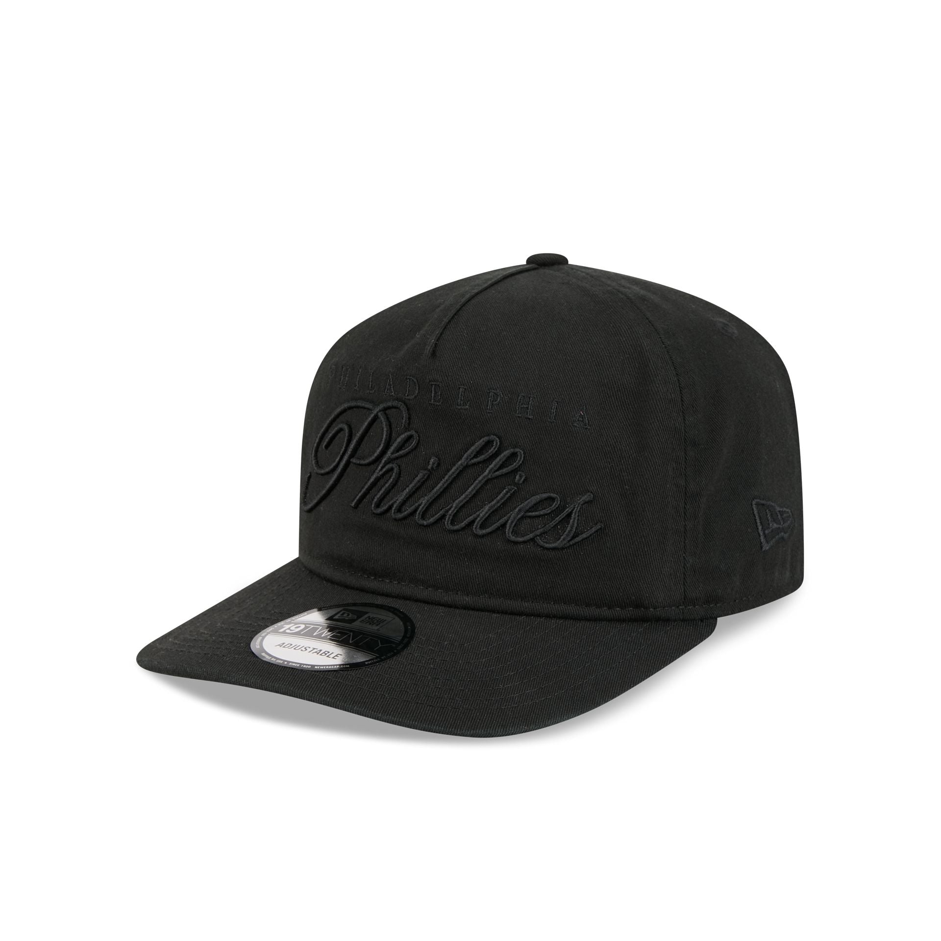 Philadelphia Phillies All Black Scripted 19TWENTY Adjustable Hat