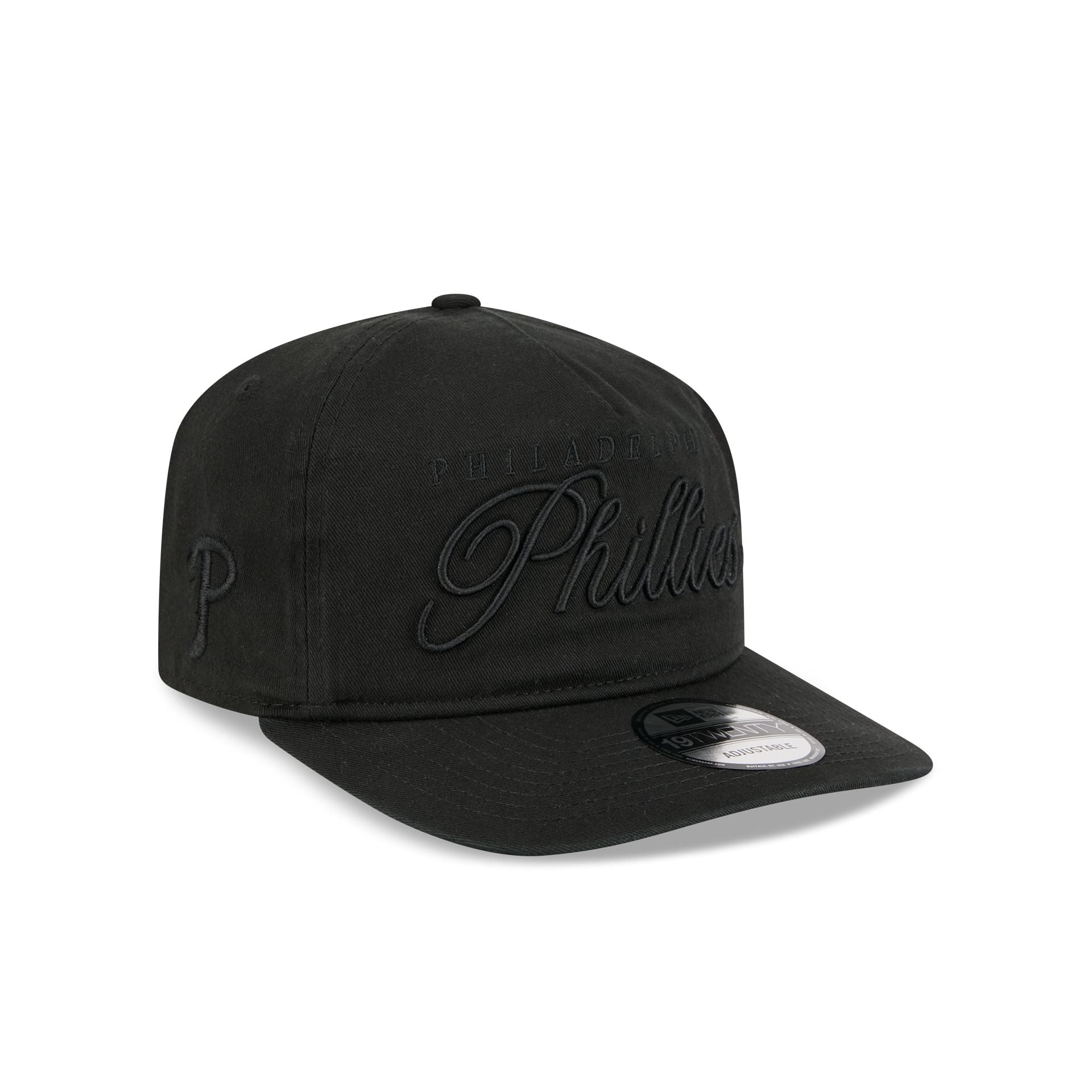 Philadelphia Phillies All Black Scripted 19TWENTY Adjustable Hat