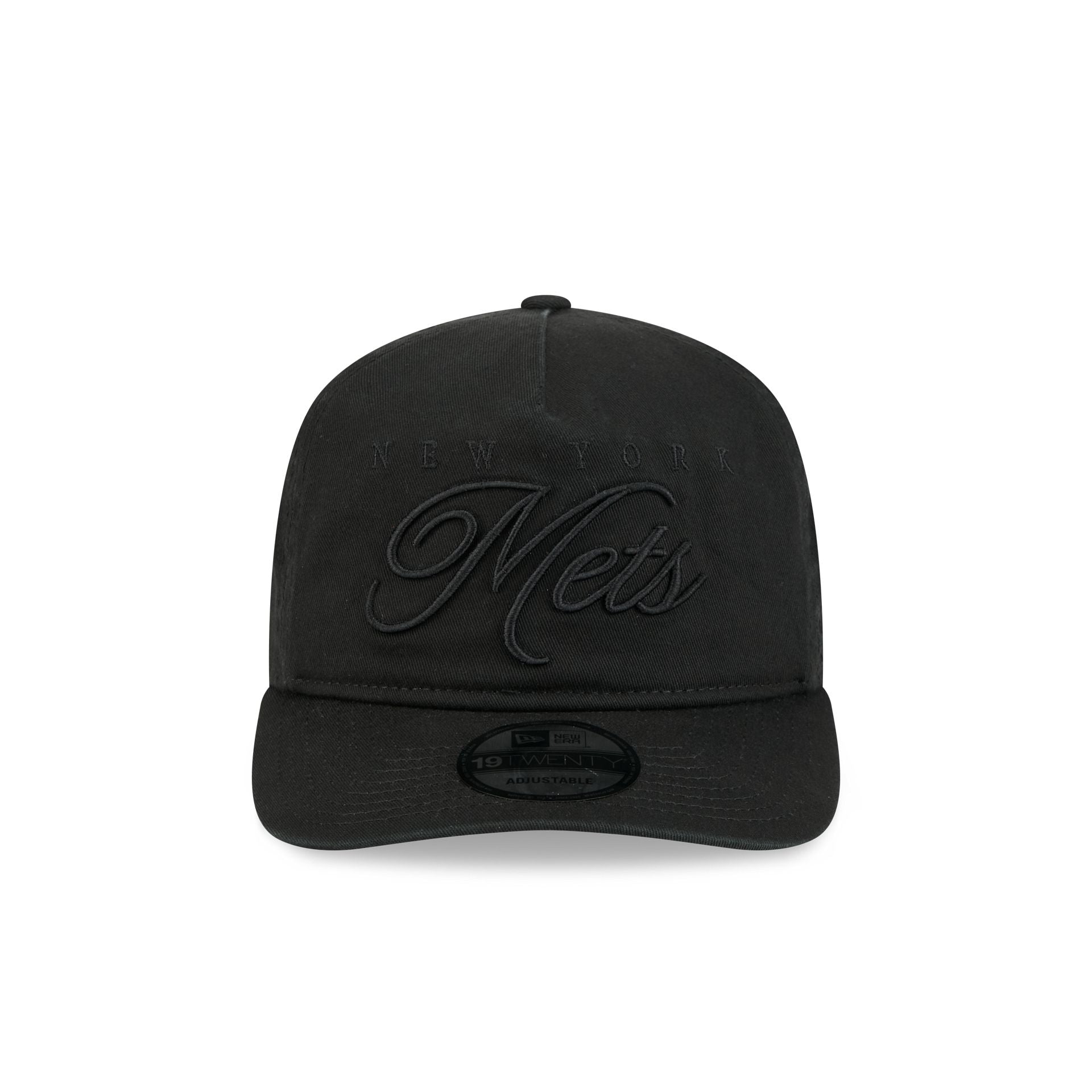 New York Mets All Black Scripted 19TWENTY Adjustable Hat