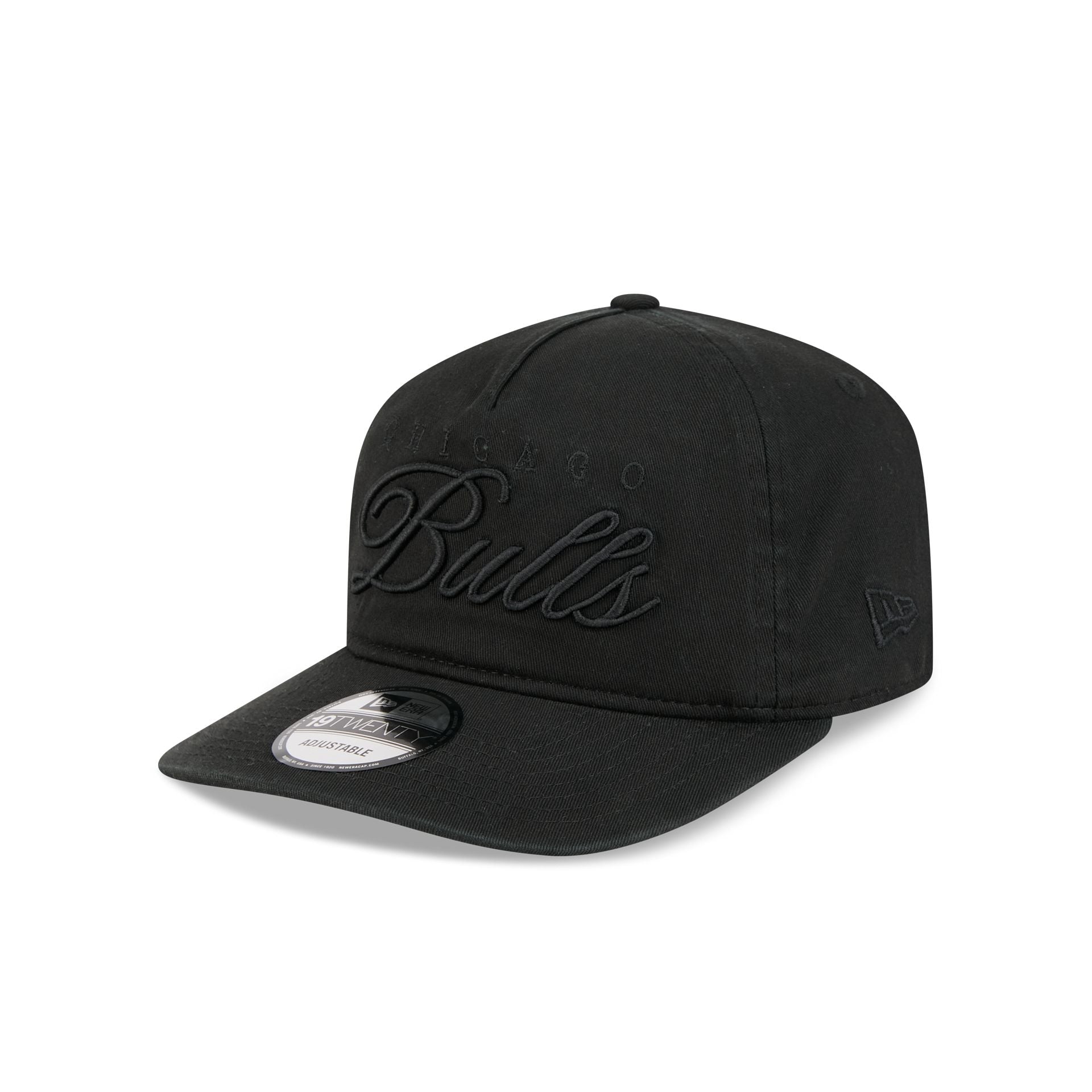 Chicago Bulls All Black Scripted 19TWENTY Adjustable Hat