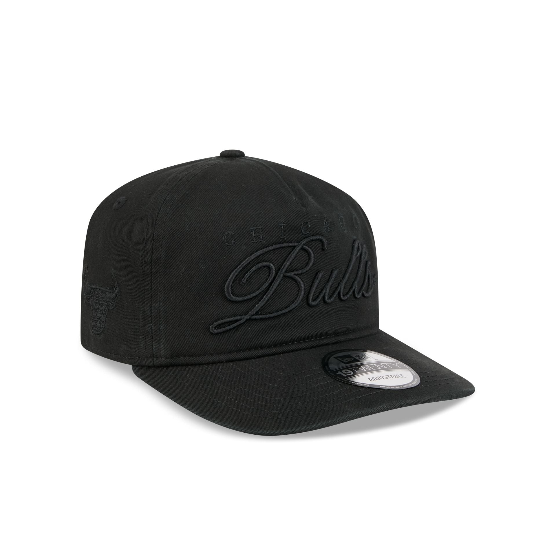 Chicago Bulls All Black Scripted 19TWENTY Adjustable Hat