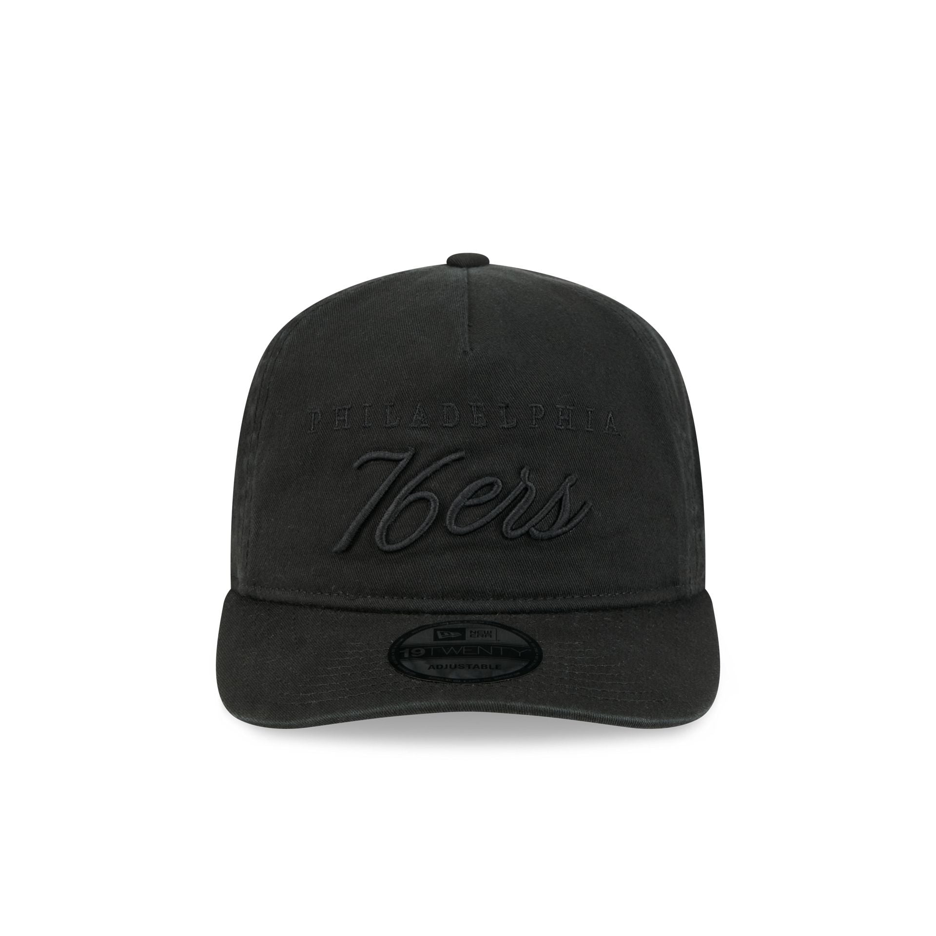 Philadelphia 76ers All Black Scripted 19TWENTY Adjustable Hat