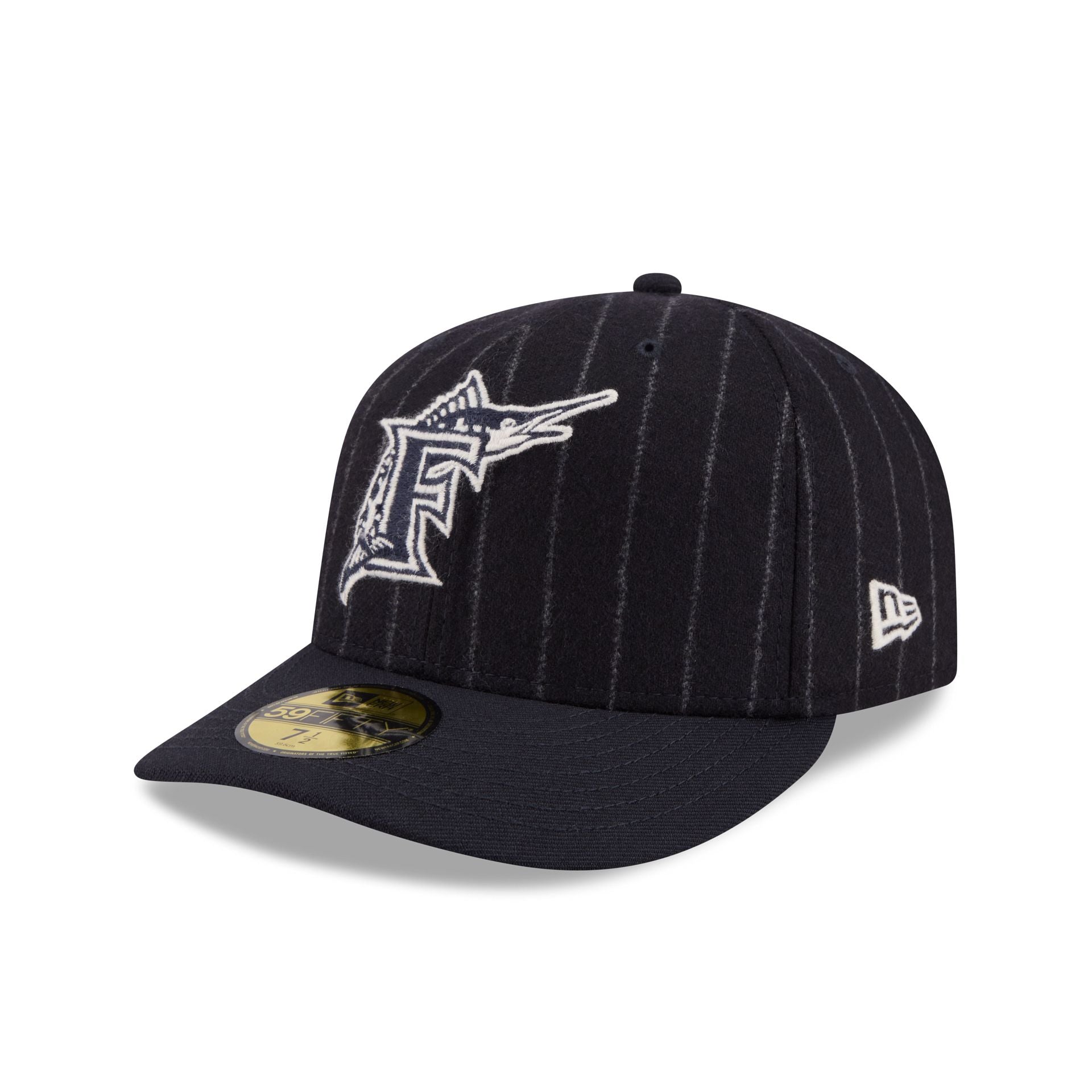 Miami Marlins Pinstripe Merino & Cashmere Moon 59FIFTY Fitted Hat