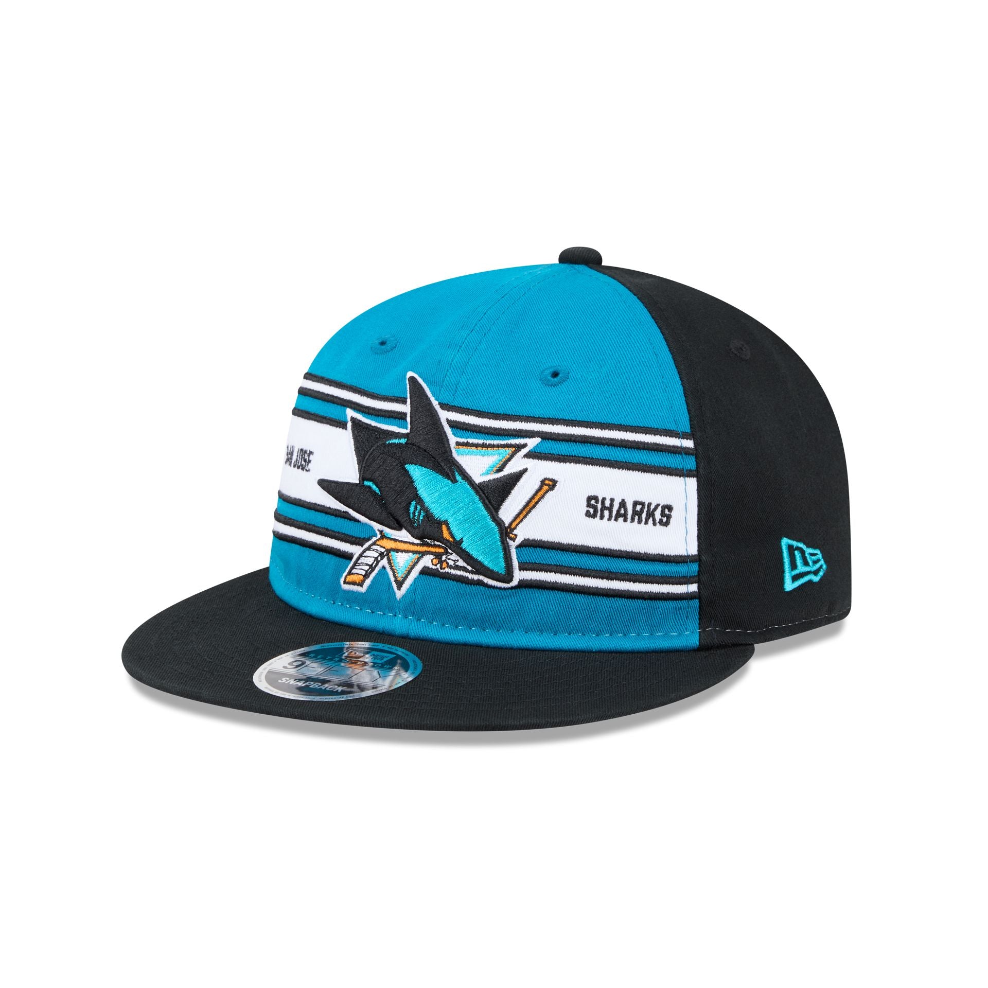 San Jose Sharks Team Stripes Retro Crown 9FIFTY Snapback Hat
