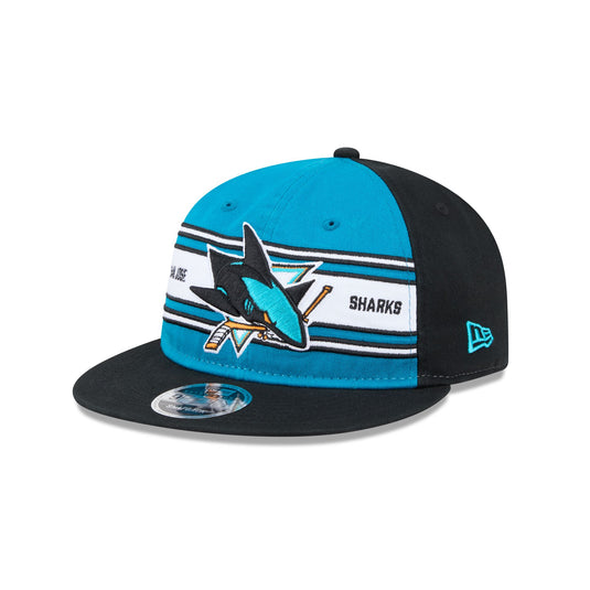 San Jose Sharks Team Stripes Retro Crown 9FIFTY Snapback Hat - New Era Cap
