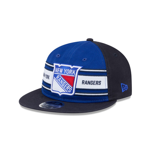 New York Rangers Team Stripes Retro Crown 9FIFTY Snapback Hat - New Era Cap