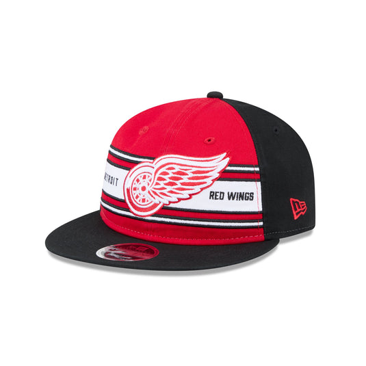 Detroit Red Wings Team Stripes Retro Crown 9FIFTY Snapback Hat - New Era Cap