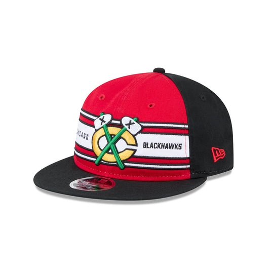 Chicago Blackhawks Team Stripes Retro Crown 9FIFTY Snapback Hat - New Era Cap