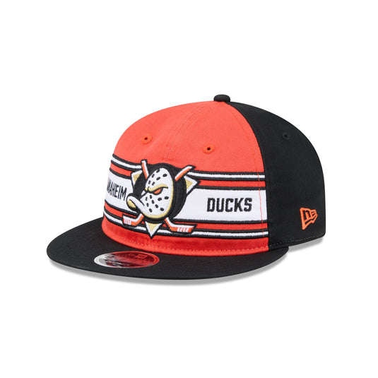 Anaheim Ducks Team Stripes Retro Crown 9FIFTY Snapback Hat - New Era Cap