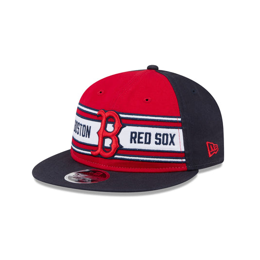 Boston Red Sox Team Stripes Retro Crown 9FIFTY Snapback Hat - New Era Cap