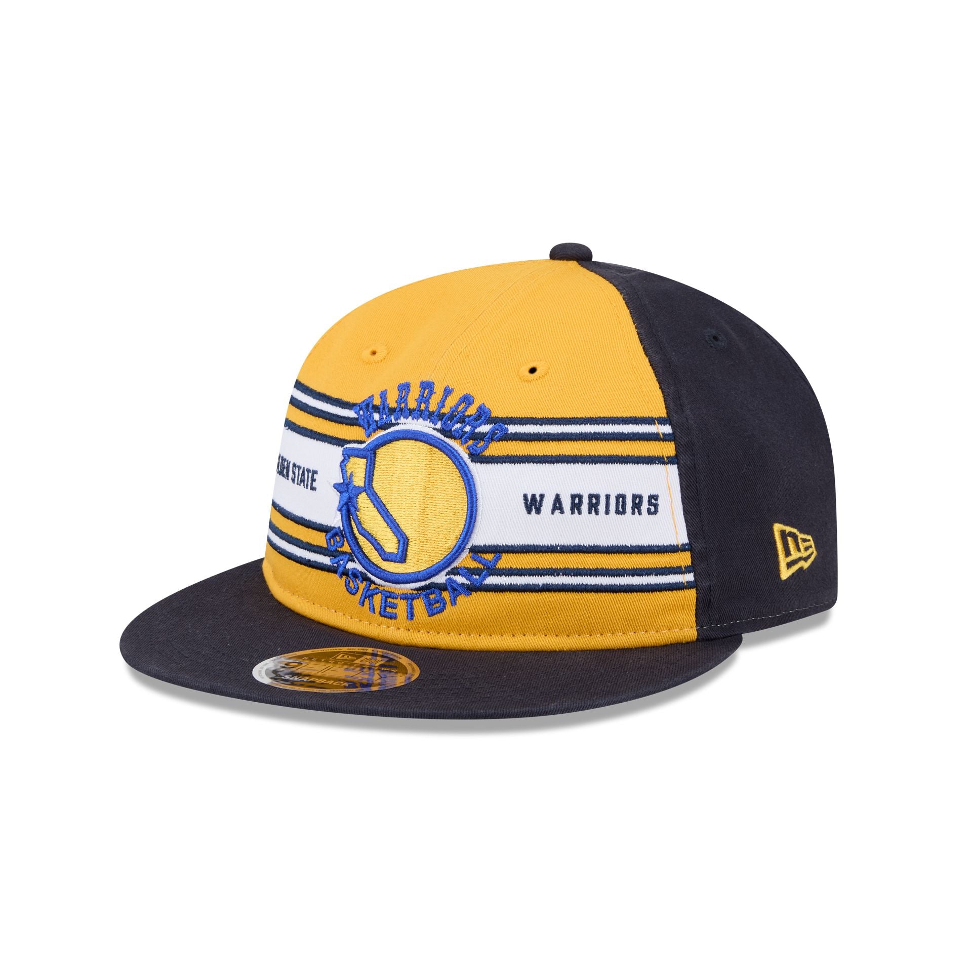 Golden State Warriors Team Stripes Retro Crown 9FIFTY Snapback Hat