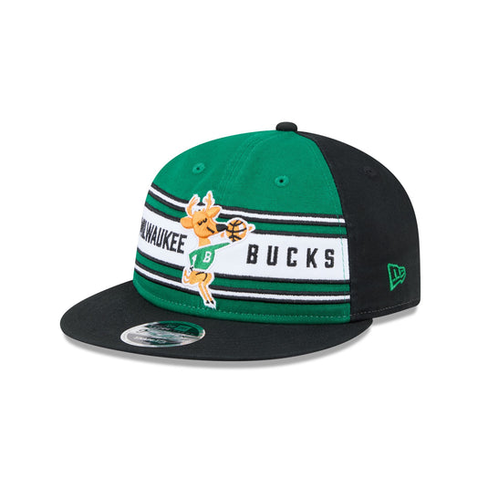 Milwaukee Bucks Team Stripes Retro Crown 9FIFTY Snapback Hat - New Era Cap