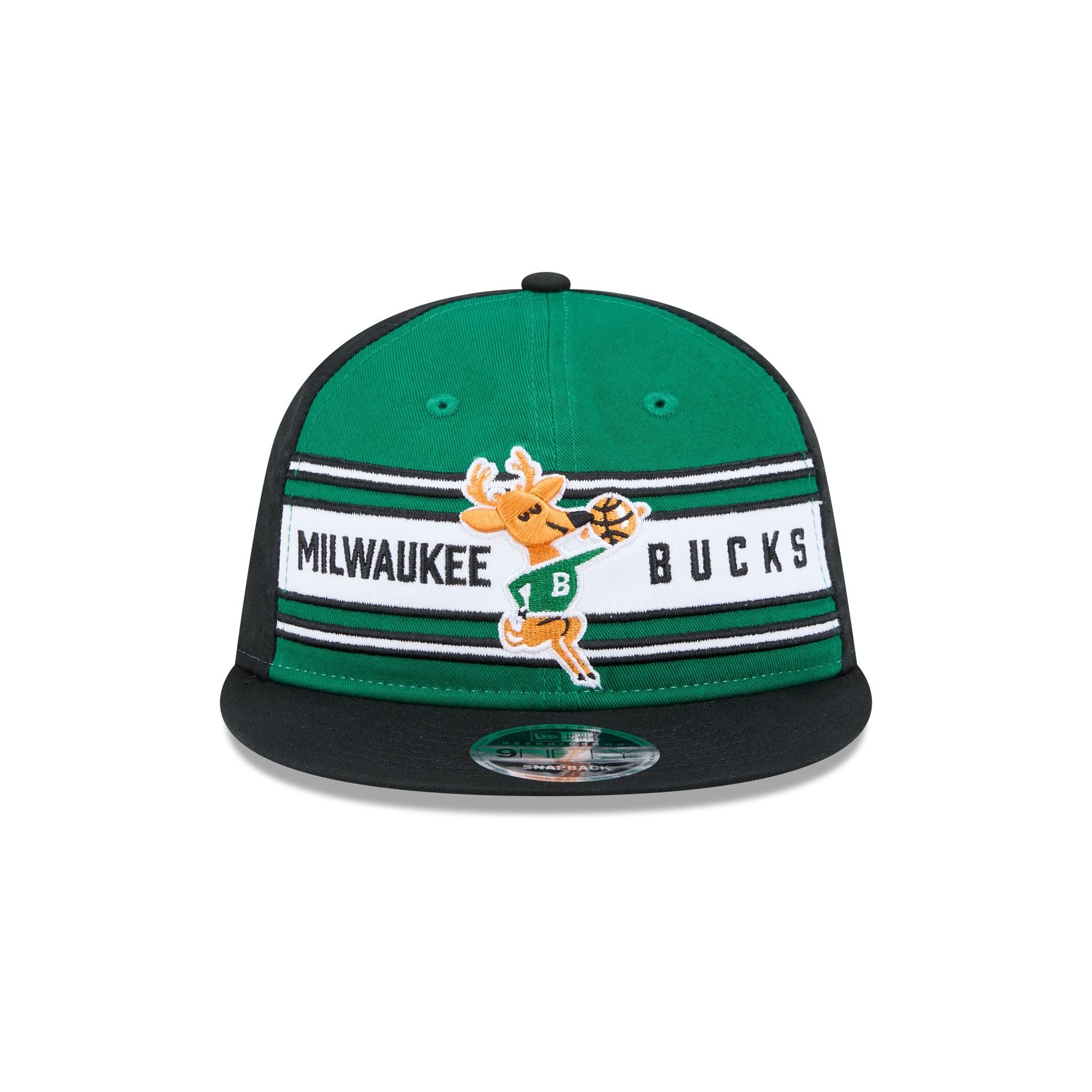 Milwaukee Bucks Team Stripes Retro Crown 9FIFTY Snapback Hat