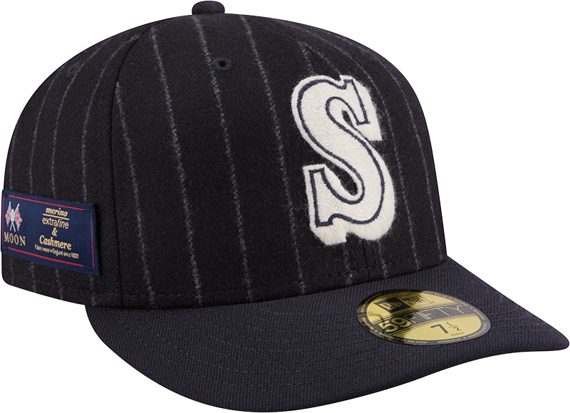 Seattle Mariners Pinstripe Merino & Cashmere Moon 59FIFTY Fitted Hat