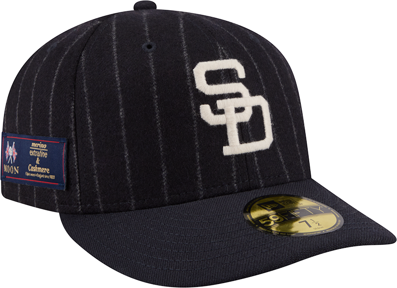 San Diego Padres Pinstripe Merino & Cashmere Moon 59FIFTY Fitted Hat