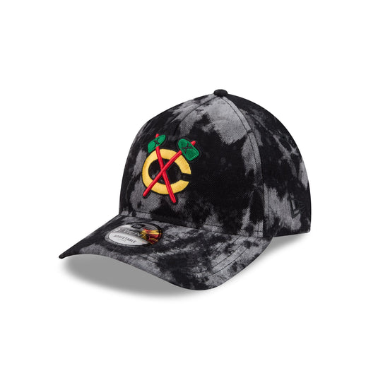 Chicago Blackhawks Bleached Denim 9TWENTY A-Frame Adjustable Hat - New Era Cap