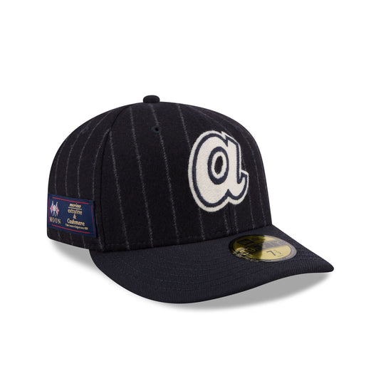 Atlanta Braves Pinstripe Merino & Cashmere Moon 59FIFTY Fitted Hat - New Era Cap