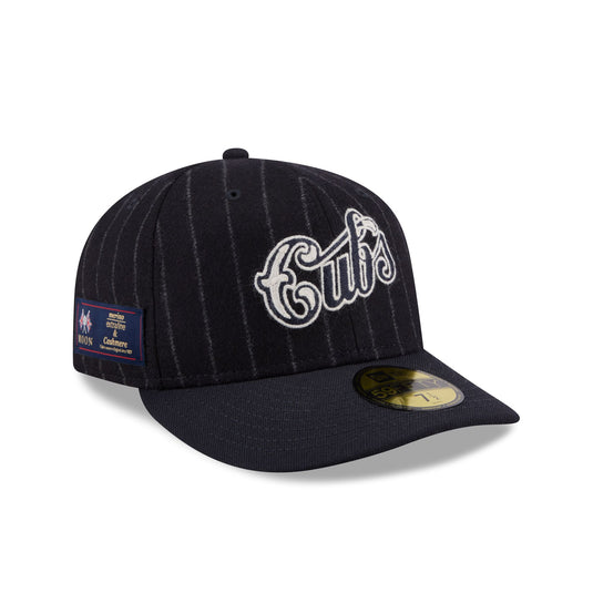 Chicago Cubs Pinstripe Merino & Cashmere Moon 59FIFTY Fitted Hat - New Era Cap