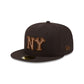 New York Black Yankees Brown Suede 59FIFTY Fitted Hat