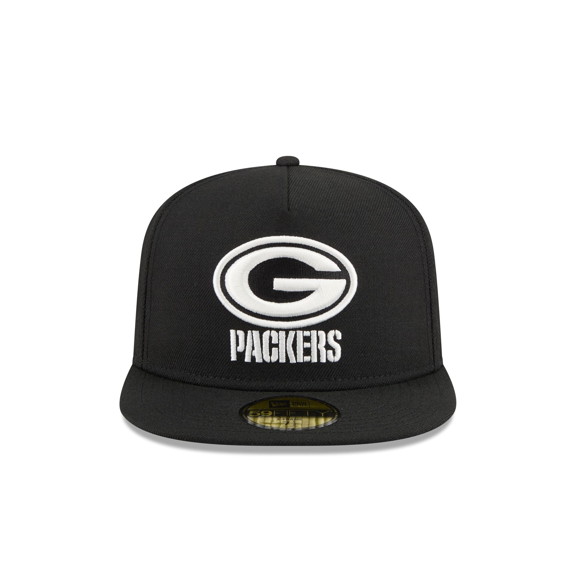 Just Caps Chiseled Logo Green Bay Packers 59FIFTY A-Frame Fitted Hat