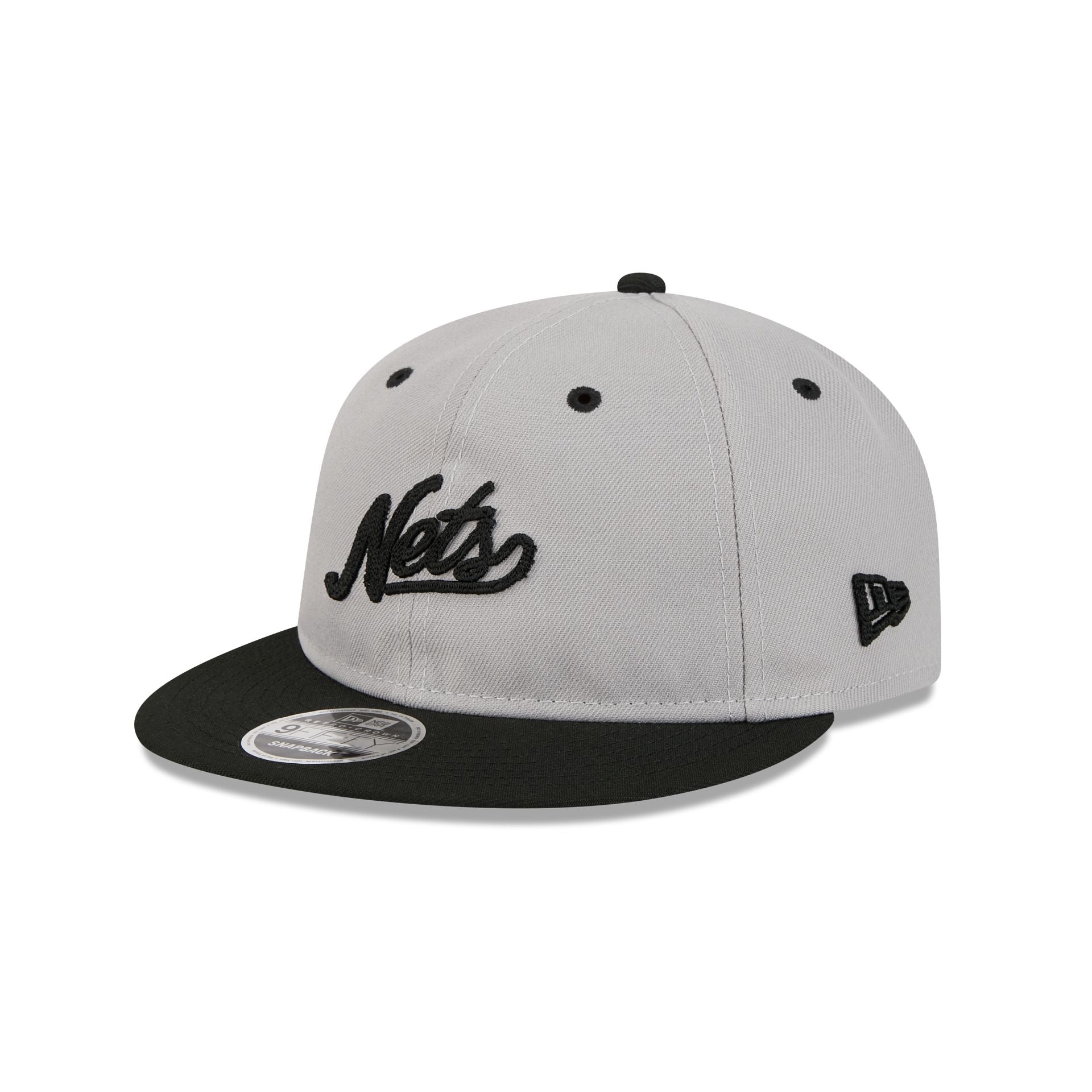 Brooklyn Nets Chainstitch Script Retro Crown 9FIFTY Snapback Hat