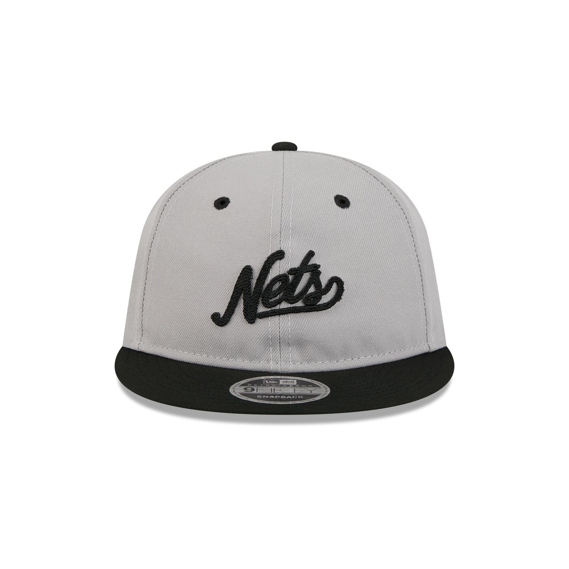 Brooklyn Nets Chainstitch Script Retro Crown 9FIFTY Snapback Hat