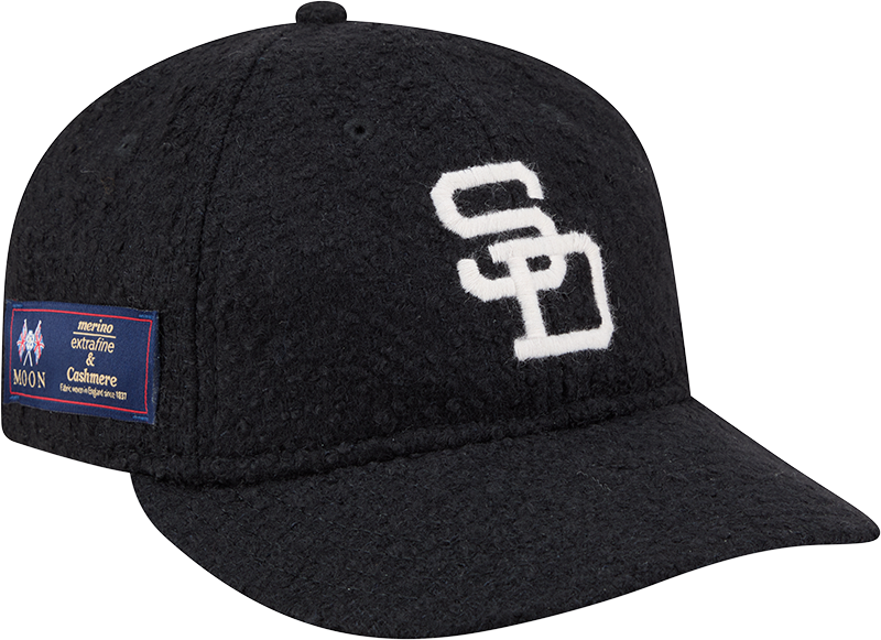 San Diego Padres Navy Merino & Cashmere Moon Retro Crown 9FIFTY Adjustable Hat