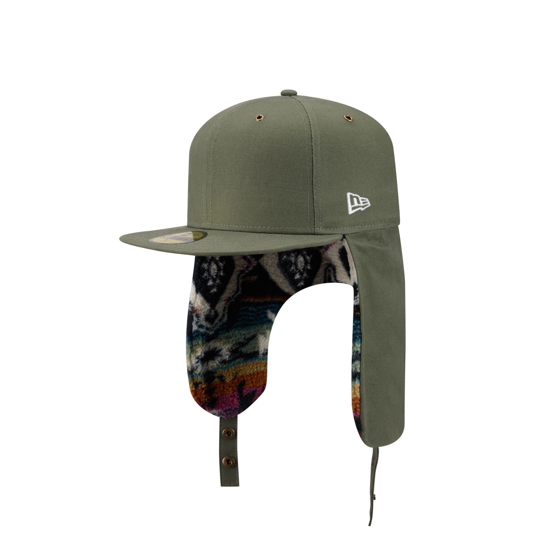New Era Cap Canvas Olive Dog Ear 59FIFTY Fitted Hat