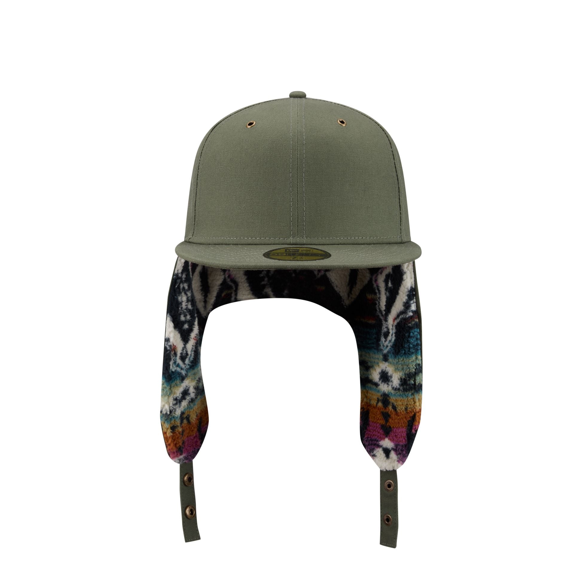 New Era Cap Canvas Olive Dog Ear 59FIFTY Fitted Hat