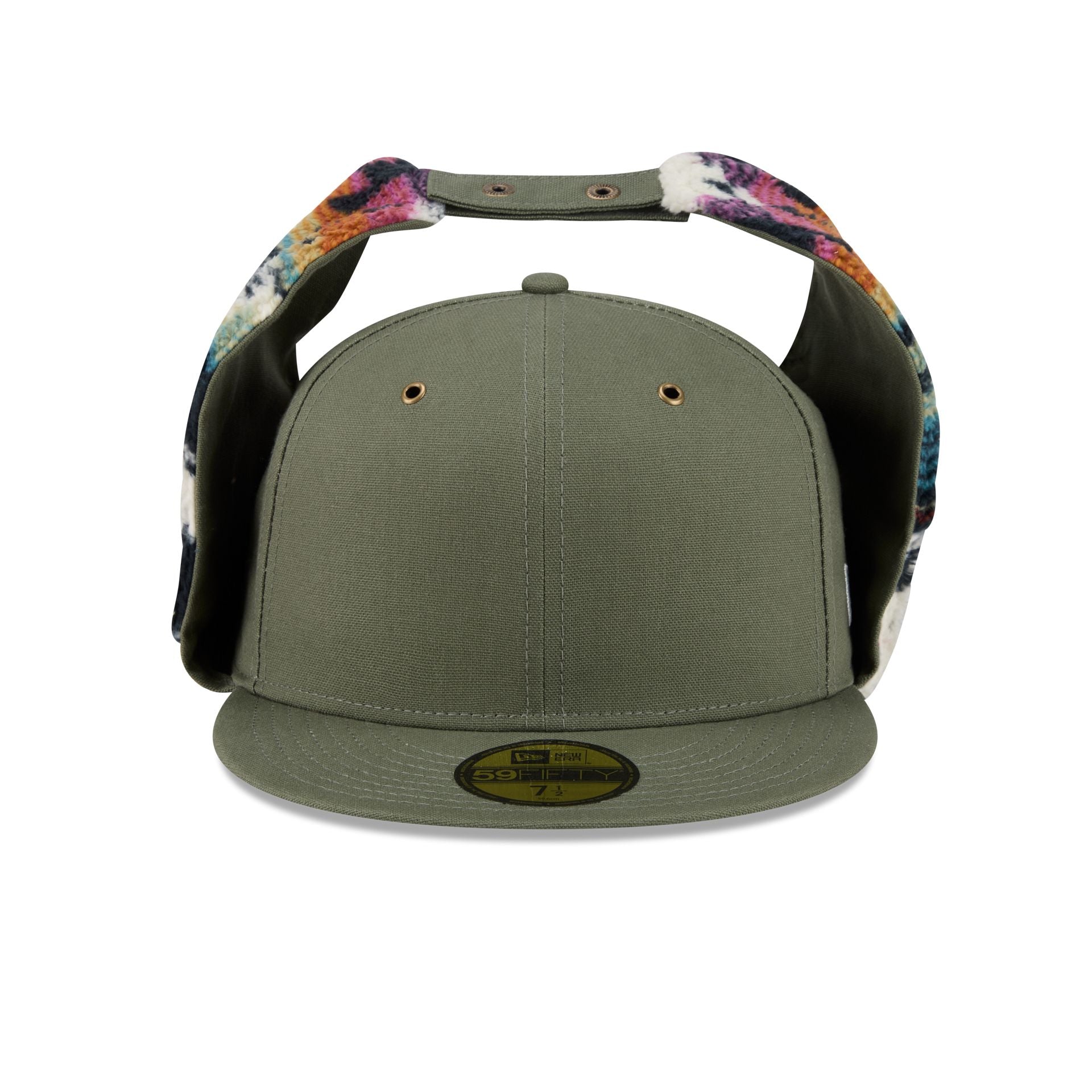 New Era Cap Canvas Olive Dog Ear 59FIFTY Fitted Hat