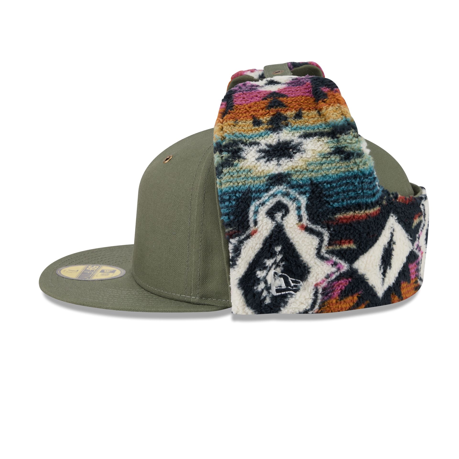 New Era Cap Canvas Olive Dog Ear 59FIFTY Fitted Hat