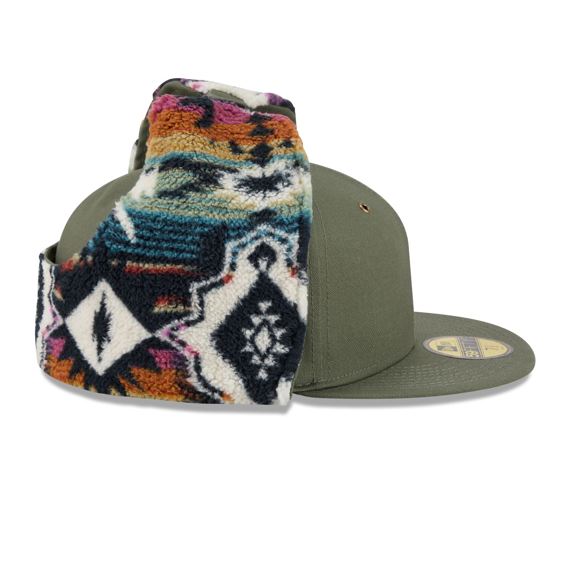 New Era Cap Canvas Olive Dog Ear 59FIFTY Fitted Hat