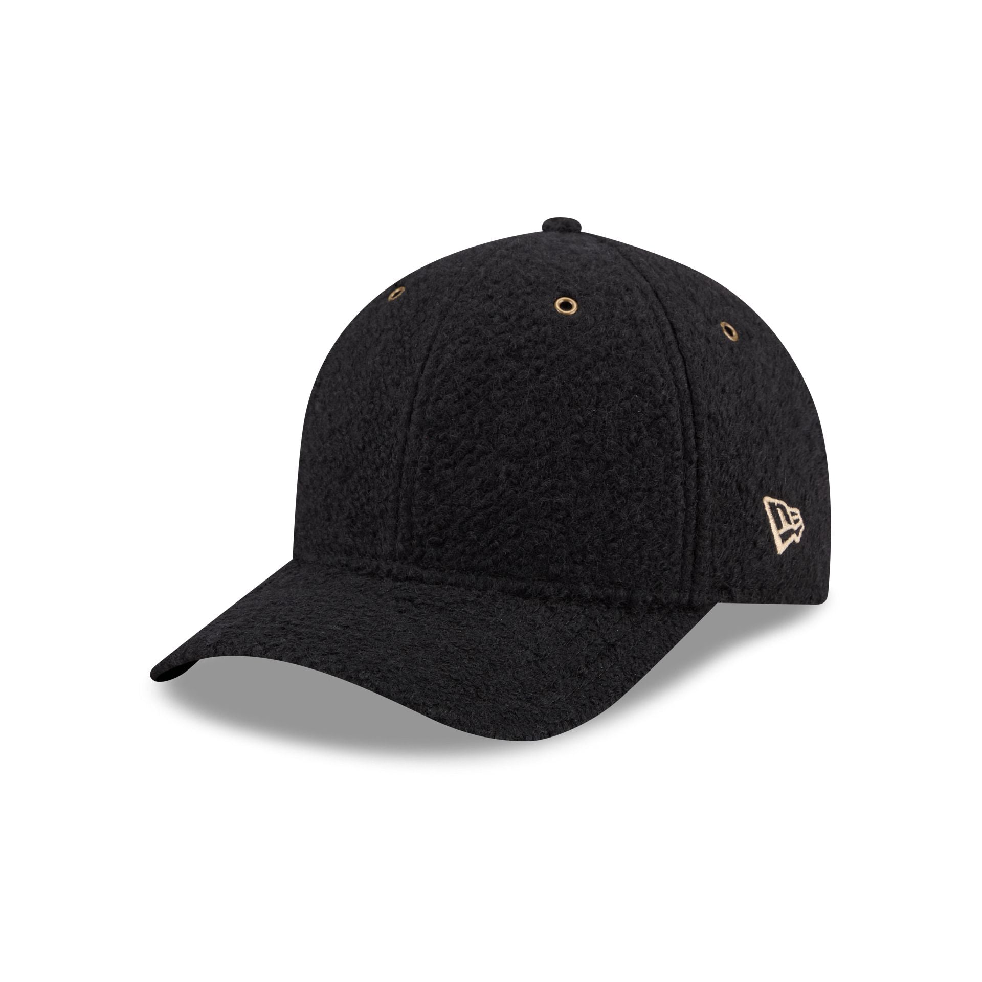 New Era Cap Brushed Wool Heather Black 9FORTY M-Crown Adjustable Hat
