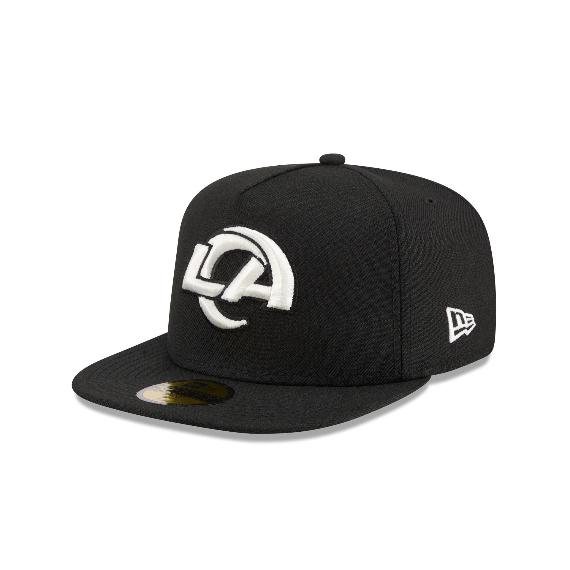 Just Caps Chiseled Logo Los Angeles Rams 59FIFTY A-Frame Fitted Hat