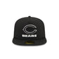 Just Caps Chiseled Logo Chicago Bears 59FIFTY A-Frame Fitted Hat