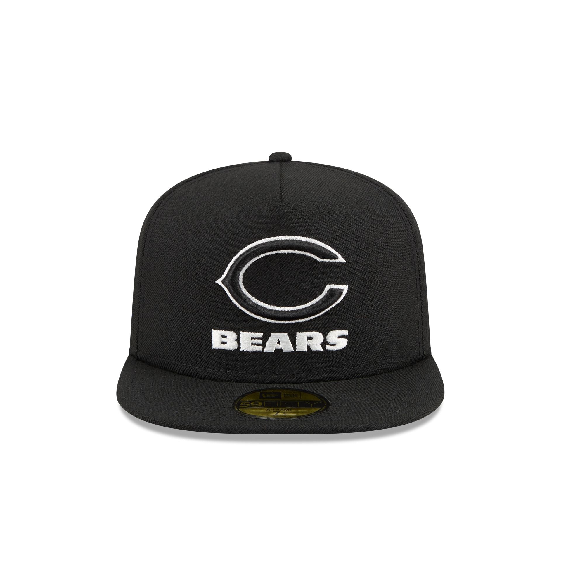 Just Caps Chiseled Logo Chicago Bears 59FIFTY A-Frame Fitted Hat