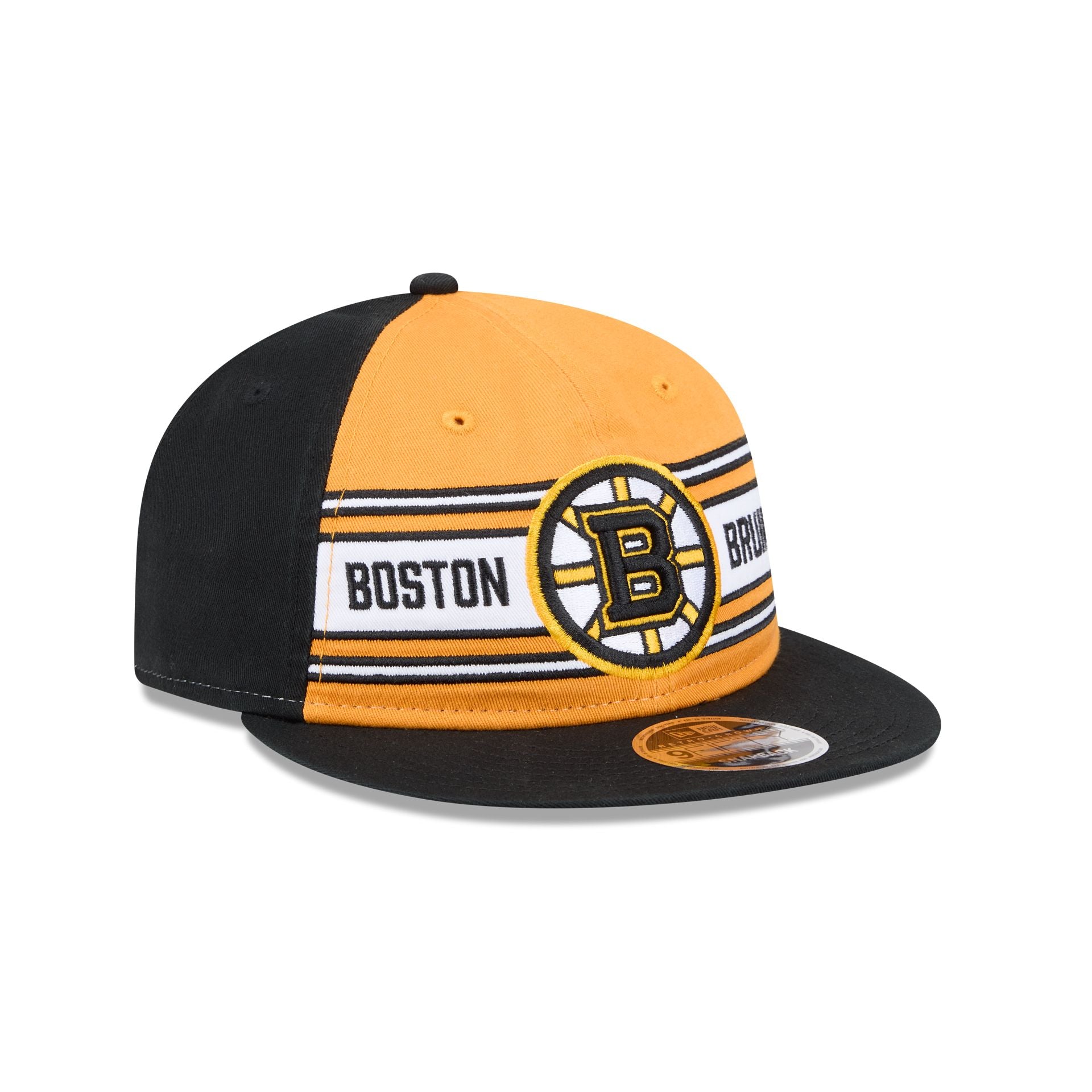 Boston Bruins Team Stripes Retro Crown 9FIFTY Snapback Hat