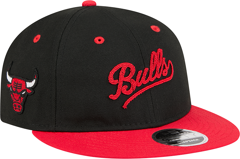 Chicago Bulls Chainstitch Script Retro Crown 9FIFTY Snapback Hat