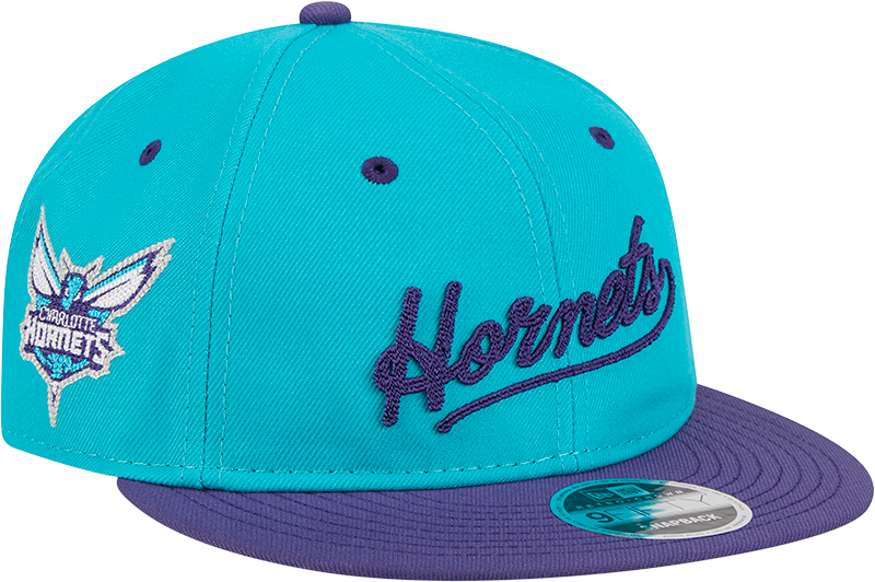 Charlotte Hornets Chainstitch Script Retro Crown 9FIFTY Snapback Hat