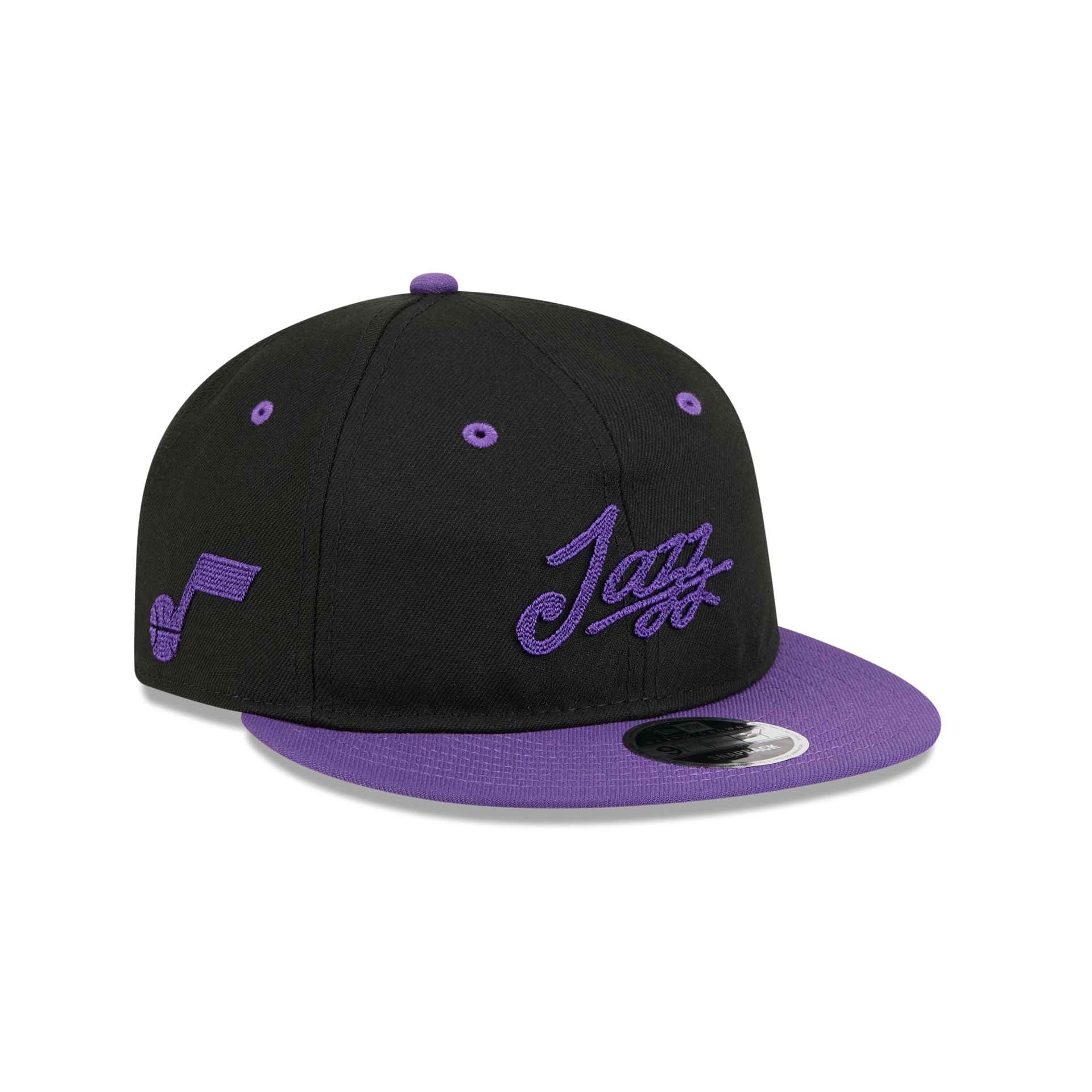 Utah Jazz Chainstitch Script Retro Crown 9FIFTY Snapback Hat